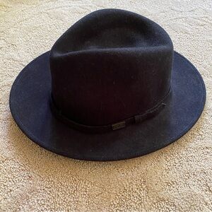 Vintage Bailey Black Felt Western Cowboy Hat Wool Fur Size Medium Made In USA